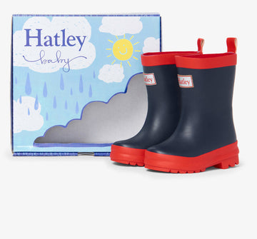boot navy and red matte